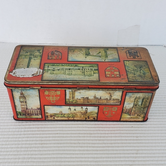 W&R Jacob & Co Biscuit Cookie Tin 8.5"x3.5" England London Scenes Cottagecore - Picture 4 of 9